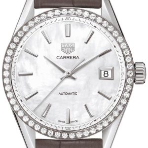 TAG Heuer Damklocka WBK2316.FC8258 Carrera Lady Vit/Läder Ø36 mm