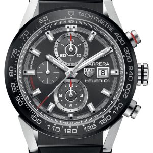 TAG Heuer Herrklocka CAR201W.FT6095 Carrera Svart/Gummi Ø43 mm