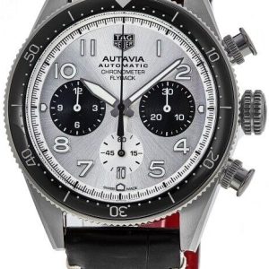 TAG Heuer Herrklocka CBE511B.FC8279 Autavia Silverfärgad/Läder Ø42