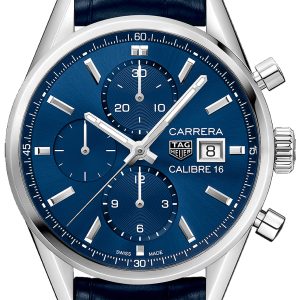 TAG Heuer Herrklocka CBK2112.FC6292 Carrera Blå/Läder Ø41 mm