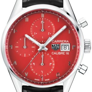 TAG Heuer Herrklocka CBK2117.FC6266 Carrera Röd/Läder Ø41 mm