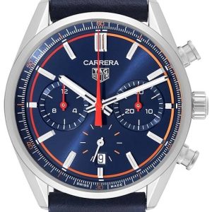 TAG Heuer Herrklocka CBN201D.FC6543 Carrera Blå/Läder Ø42 mm