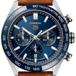 TAG Heuer Herrklocka CBN2A1A.FC6537 Carrera Blå/Läder Ø44 mm