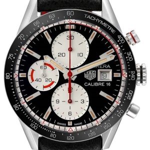 TAG Heuer Herrklocka CV201AP.FC6429 Carrera Svart/Läder Ø41 mm