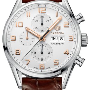 TAG Heuer Herrklocka CV2A1AC.FC6380 Carrera Silverfärgad/Läder Ø43