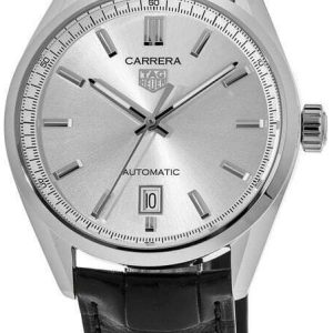 TAG Heuer Herrklocka WBN2111.FC6505 Carrera Silverfärgad/Läder Ø39