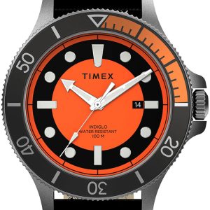 Timex Allied Herrklocka TW2U10700 Orange/Läder Ø43 mm