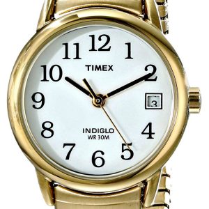 Timex Damklocka T2H351 Easy Reader Vit/Gulguldtonat stål Ø27 mm