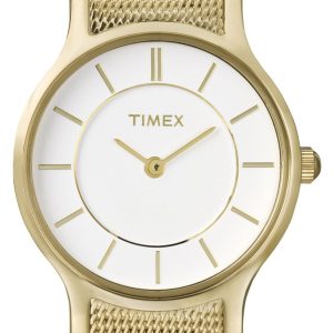 Timex Damklocka T2P168 Premium Collection Vit/Gulguldtonat stål Ø26