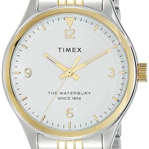 Timex Damklocka TW2R69500 The Waterbury Vit/Gulguldtonat stål Ø34 mm