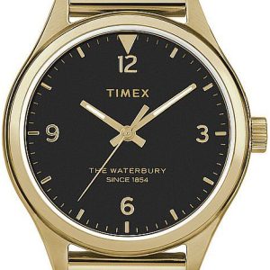 Timex Damklocka TW2T36400 The Waterbury Svart/Gulguldtonat stål Ø34