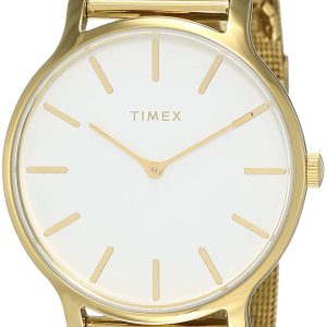 Timex Damklocka TW2T74100 Vit/Gulguldtonat stål Ø38 mm