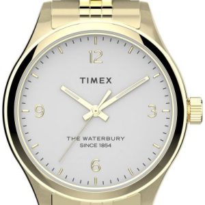 Timex Damklocka TW2T74800 Vit/Gulguldtonat stål Ø34 mm