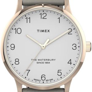 Timex Damklocka TW2T75000 The Waterbury Vit/Läder Ø36 mm