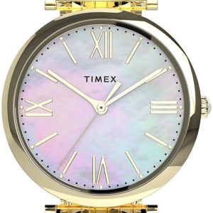 Timex Damklocka TW2T79100 Vit/Gulguldtonat stål Ø35 mm