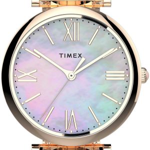 Timex Damklocka TW2T79200D7 Vit/Roséguldstonat stål Ø35 mm