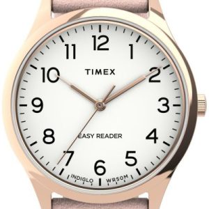 Timex Damklocka TW2U22000 Easy Reader Vit/Läder Ø32 mm