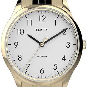 Timex Damklocka TW2U40100 Vit/Gulguldtonat stål Ø32 mm