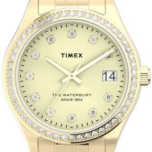 Timex Damklocka TW2U53800 Champagnefärgad/Gulguldtonat stål Ø34 mm