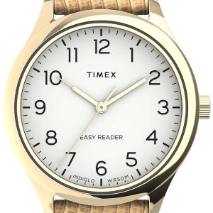 Timex Damklocka TW2U81100 Easy Reader Vit/Läder Ø32 mm