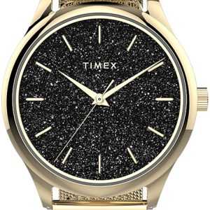 Timex Damklocka TW2V01300 Celestial Svart/Gulguldtonat stål Ø32 mm