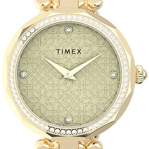 Timex Damklocka TW2V02500 Asheville Grön/Gulguldtonat stål Ø34 mm