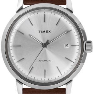 Timex Herrklocka TW2T22700 Marlin Silverfärgad/Läder Ø40 mm