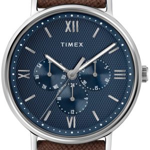 Timex Herrklocka TW2T35100 Blå/Läder Ø41 mm