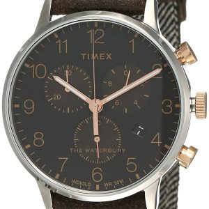 Timex Herrklocka TW2T71500 The Waterbury Svart/Läder Ø40 mm