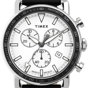 Timex Herrklocka TW2U02200 Vit/Läder Ø42 mm