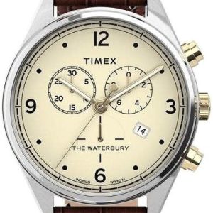 Timex Herrklocka TW2U04500D7 Beige/Läder Ø42 mm