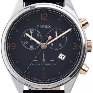 Timex Herrklocka TW2U04600D7 Svart/Läder Ø42 mm