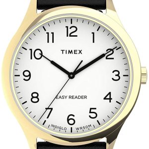 Timex Herrklocka TW2U22200 Easy Reader Vit/Läder Ø40 mm