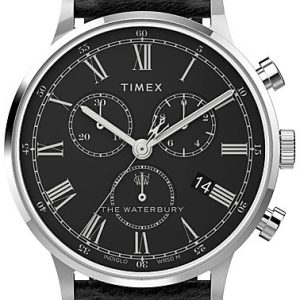 Timex Herrklocka TW2U88300 The Waterbury Svart/Läder Ø40 mm