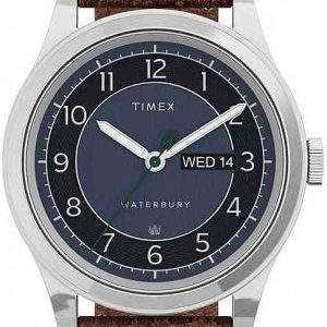 Timex Herrklocka TW2U90400 The Waterbury Blå/Läder Ø40 mm