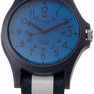 Timex Herrklocka TW2V13800LG Blå/Läder Ø39 mm