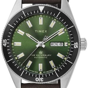 Timex Herrklocka TW2V24700 The Waterbury Grön/Läder Ø40 mm