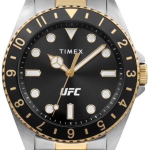 Timex Herrklocka TW2V56700 Ufc Svart/Gulguldtonat stål Ø42 mm