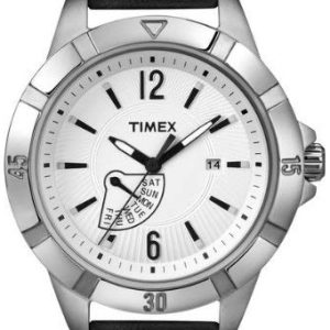 Timex T2N510 Vit/Läder Ø37 mm