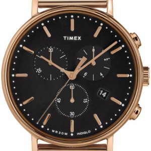 Timex TW2T37100 Svart/Roséguldstonat stål Ø41 mm