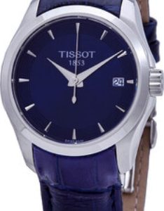 Tissot Damklocka T035.210.16.041.00 Couturier Blå/Läder Ø32 mm