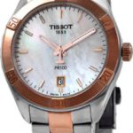 tissot damklocka t101.910.22.111.00 pr 100 vit/gulguldtonat stål