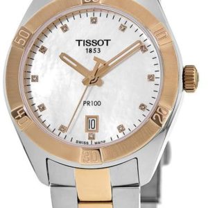 Tissot Damklocka T101.910.22.116.00 Pr 100 Vit/Roséguldstonat stål