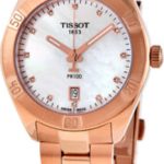 tissot damklocka t101.910.33.116.00 pr 100 vit/roséguldstonat stål