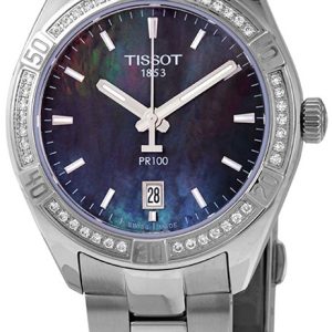 Tissot Damklocka T101.910.61.121.00 Pr 100 Svart/Stål Ø36 mm