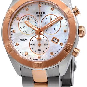 Tissot Damklocka T101.917.22.116.00 Pr 100 Vit/Roséguldstonat stål