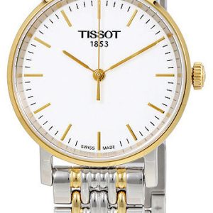 Tissot Damklocka T109.210.22.031.00 T-Classic Vit/Gulguldtonat stål