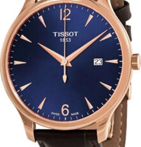 Tissot Herrklocka T063.610.36.047.00 Tradition Blå/Läder Ø42 mm