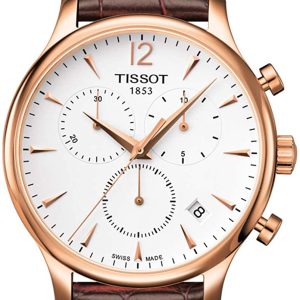 Tissot Herrklocka T063.617.36.037.00 Tradition Vit/Läder Ø42 mm