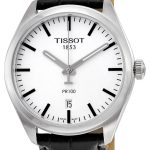 tissot herrklocka t101.410.16.031.00 pr 100 gent silverfärgad/läder